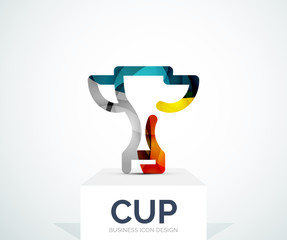 Abstract colorful logo design, cup