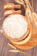 raw rice and cereals