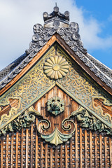 Pediment of Ninomaru Palace at Nijo Castle in Kyoto