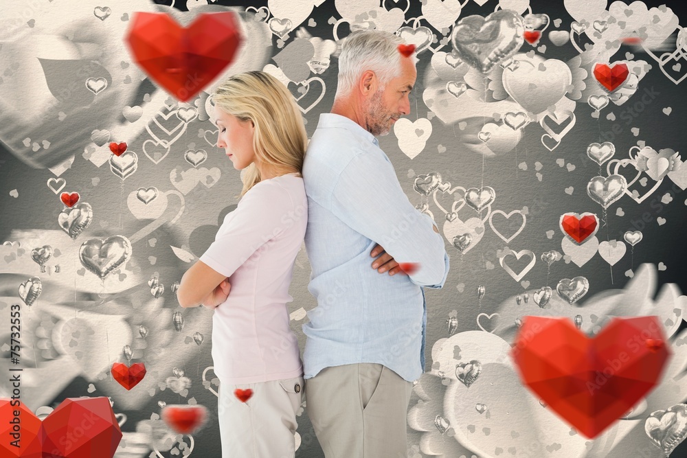 Aufkleber composite image of unhappy couple not speaking to each other