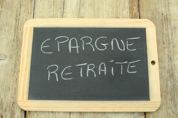 Fototapeta premium ardoise épargne retraite