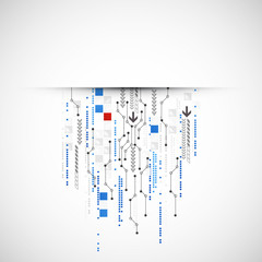 Abstract technological background with various elements