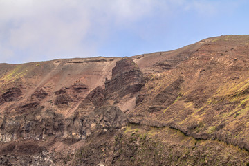 Fototapeta na wymiar The crater of Mount Vesuvius near Naples, Italy