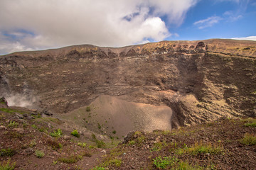 The crater of Mount Vesuvius near Naples, Italy