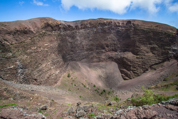 The crater of Mount Vesuvius near Naples, Italy