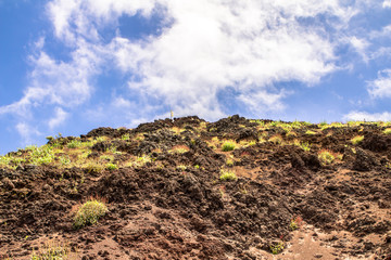 The crater of Mount Vesuvius near Naples, Italy