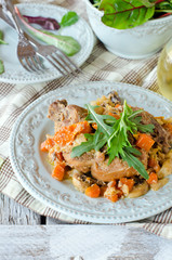 Rabbit stewed with vegetables