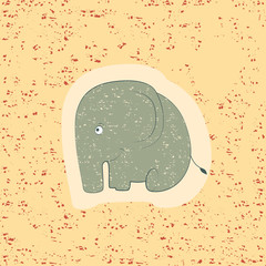 Children print. Funny elephant.