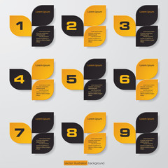 Design clean number banners template. Vector.