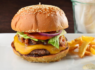 Cheese burger with a bacon - American cheese burger