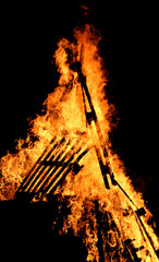 flames of fire during a scary fire of a dwelling