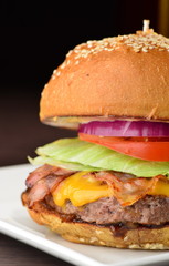 Cheese burger with a bacon - American cheese burger