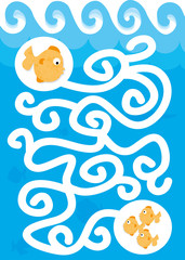 fish maze for children / vectors