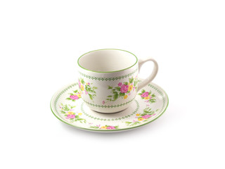 tea cup on white background