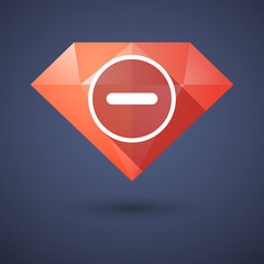 Diamond icon with a subtraction sign