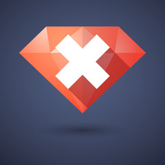 Obraz premium Diamond icon with a reject sign