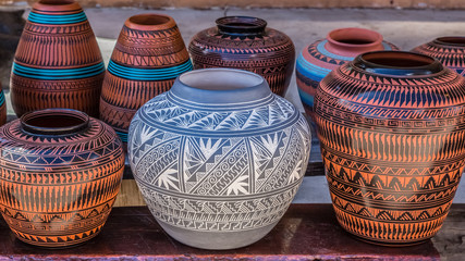 Fototapeta premium Clay Pots, Santa Fe, Nowy Meksyk