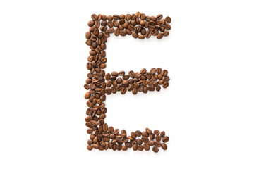 Bustabe E aus Kaffeebohnen