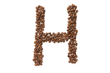 Bustabe H aus Kaffeebohnen