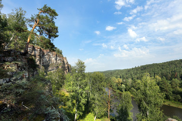 Fototapeta premium rocks and pines of the Urals