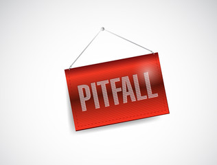 pitfall hanging sign illustration design