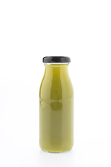 Kiwi juice bottle isolated on white background