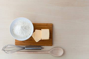 top view ingredients to bake
