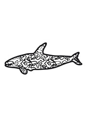 Fototapeta premium Shark fish pattern cool