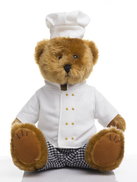 Bear Doll Chef In White Background