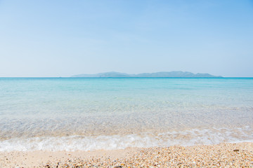 Fototapeta na wymiar sea beach blue sky and sunlight relaxation landscape