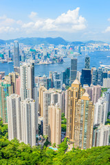 Fototapeta premium HONG KONG -August 8: Scene of the Victoria Harbour on August 8,