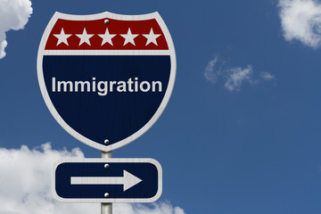 Immigration this way sign