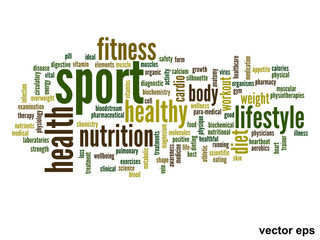 Vector conceptual health word cloud