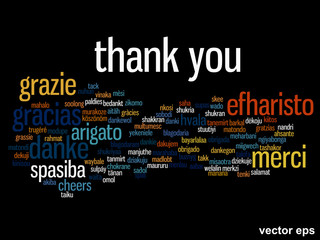 Conceptual thank you word cloud