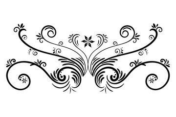 Hand drawn vector swirl flower elements