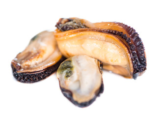 Pickled Mussels isolated on white