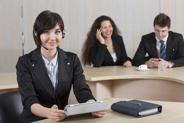 Female customer support manager