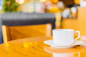 Coffee cup in coffee shop