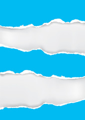 Blue torn paper background