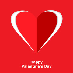 Congratulations on Valentine's Day with red heart