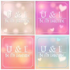 Set of glittering Valentine's Day backgrounds