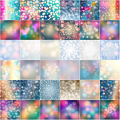 Set of 36 beautiful glittering winter backgrounds