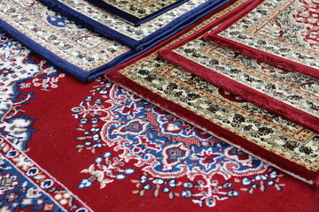 carpets decorated in an islamic mosque