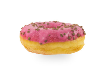 Donut with icing on a white background