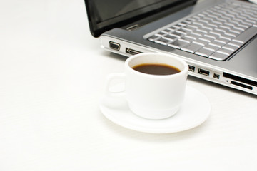 Fototapeta na wymiar Laptop and coffee
