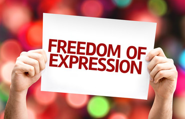 Freedom of Expression card with colorful background