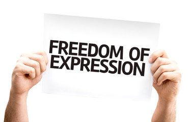 Freedom of Expression card isolated on white background