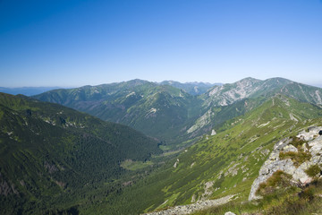 Fototapeta na wymiar Polish High Tatras. Area Five Polish Ponds Valley