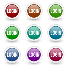 login web icons colorful set