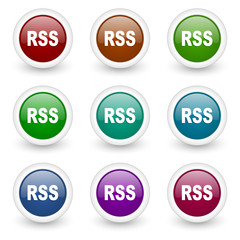 rss web icons colorful vector set